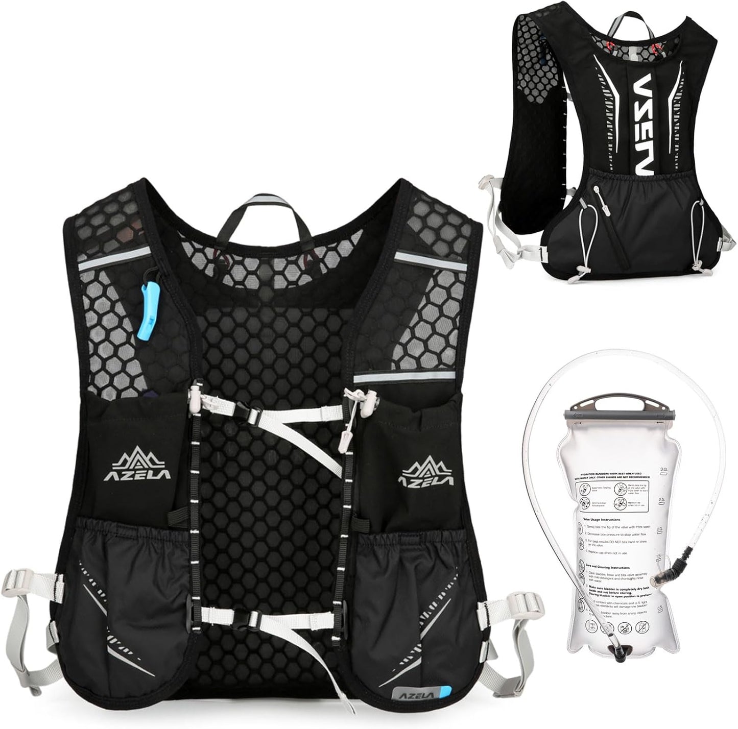 Azarxis Running Water Bottles Flask BPA Free Leakproof Hydration Vest Packs Waist Belt Replacement for Triathlon Marathon Hiking Cycling Climbing Runner