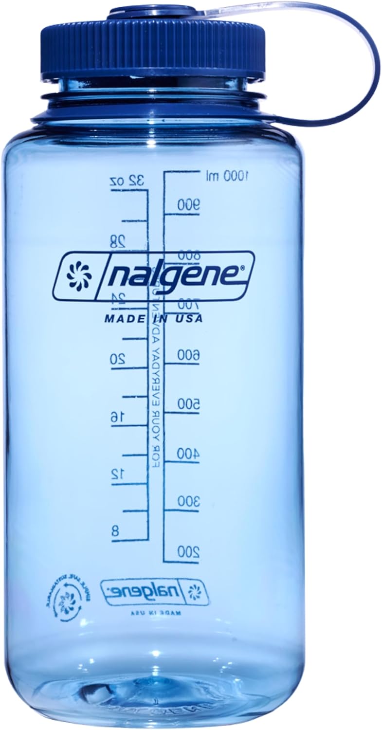 Nalgene 32 oz Wide Mouth Water Bottle | BPA-Free, Durable & Leak Proof, Lightweight Bottle for Hiking & Gym, Work & Travel
