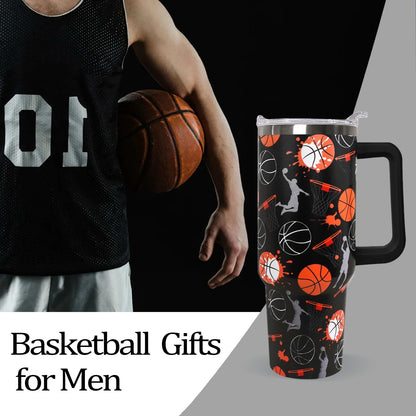 Ceovfoi 40 oz Pickleball Coffee Mug Vacuum Insulated Travel Tumbler with Handle, Lid & Straw - Perfect Pickleball Gifts for Players, Coaches, Lovers | Pickleball Accessories