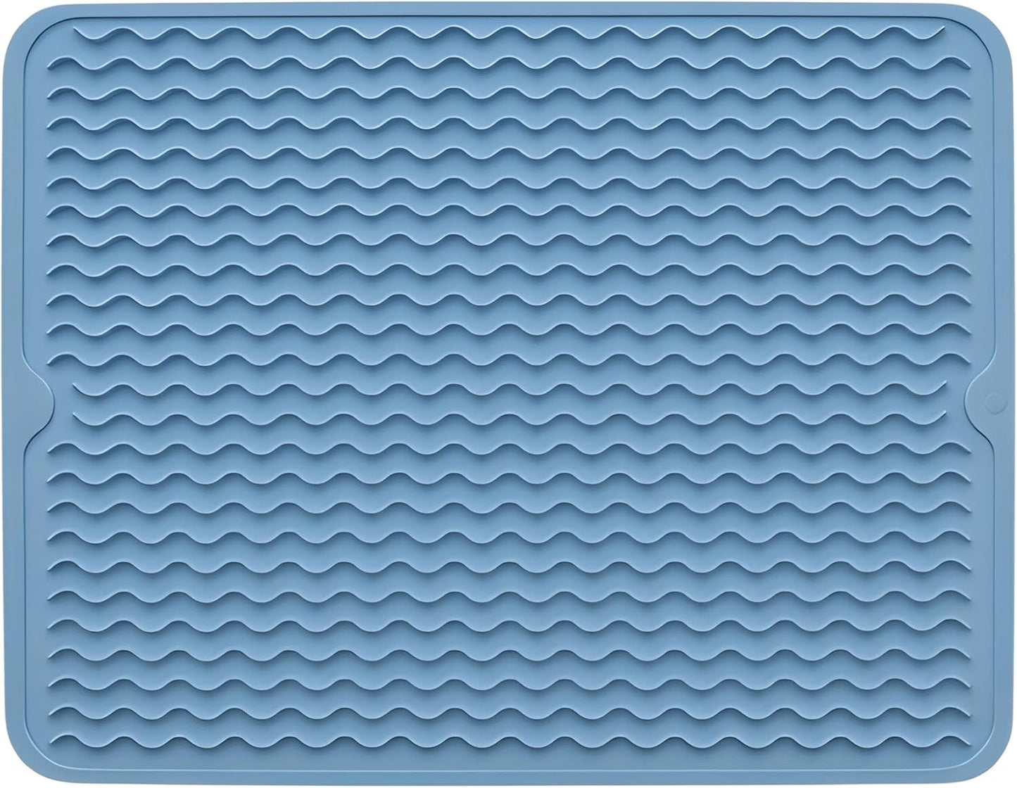 Silicone Drying Mat 16 × 12 – Gray Non-Slip Sink Mat for Kitchen Counter, Heat-Resistant Food-Grade Dish Pad, Easy-Clean Multipurpose Drawer Liner (Gray, 16'' x 12'')