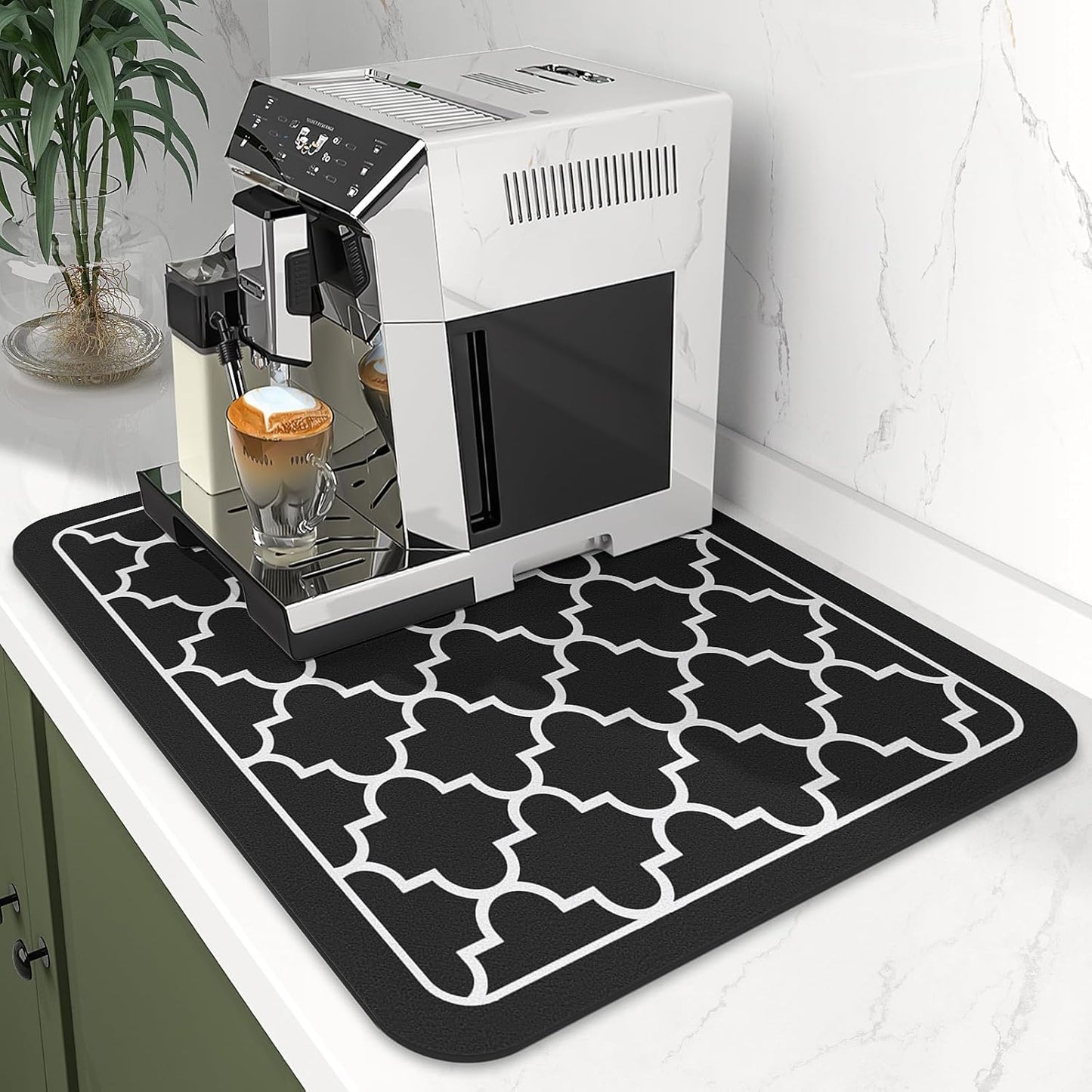 WISELIFE Dish Drying Mat Super Absorbent Drying Mat Large Dish Drying Mats for Kitchen Counter Easy Clean Dish Mat Kitchen Drying Mat15"x 18" Stylish Grey