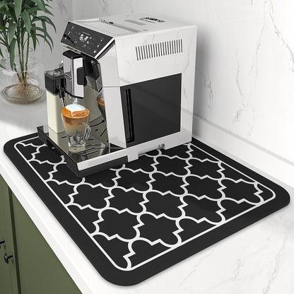 WISELIFE Dish Drying Mat Super Absorbent Drying Mat Large Dish Drying Mats for Kitchen Counter Easy Clean Dish Mat Kitchen Drying Mat15"x 18" Stylish Grey