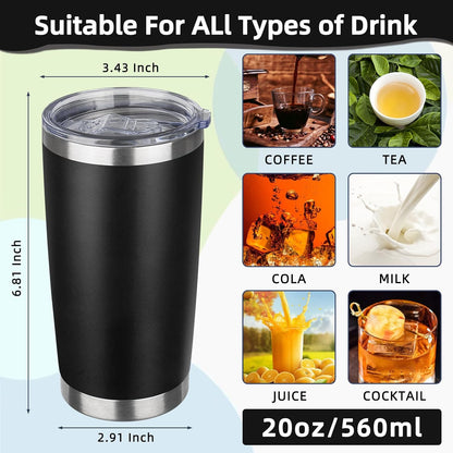 20oz Tumbler with Lid Stainless Steel Insulated Tumblers Travel Coffee Tumbler Bulk Double Wall Vacuum Insulated Water Cup Gifts for Christmas Women Men Her Him Home Office(Navy Blue, 1pack)