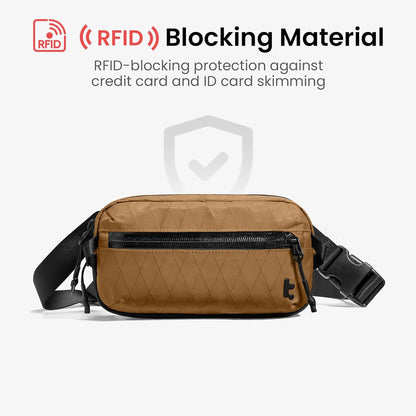 tomtoc 3.5L Sling Bag with RFID Blocking, Crossbody Bag Chest Shoulder Pack for Men and Women, Water-resistant Lightweight Casual Waist Fanny Pack for Travel/Daily Use