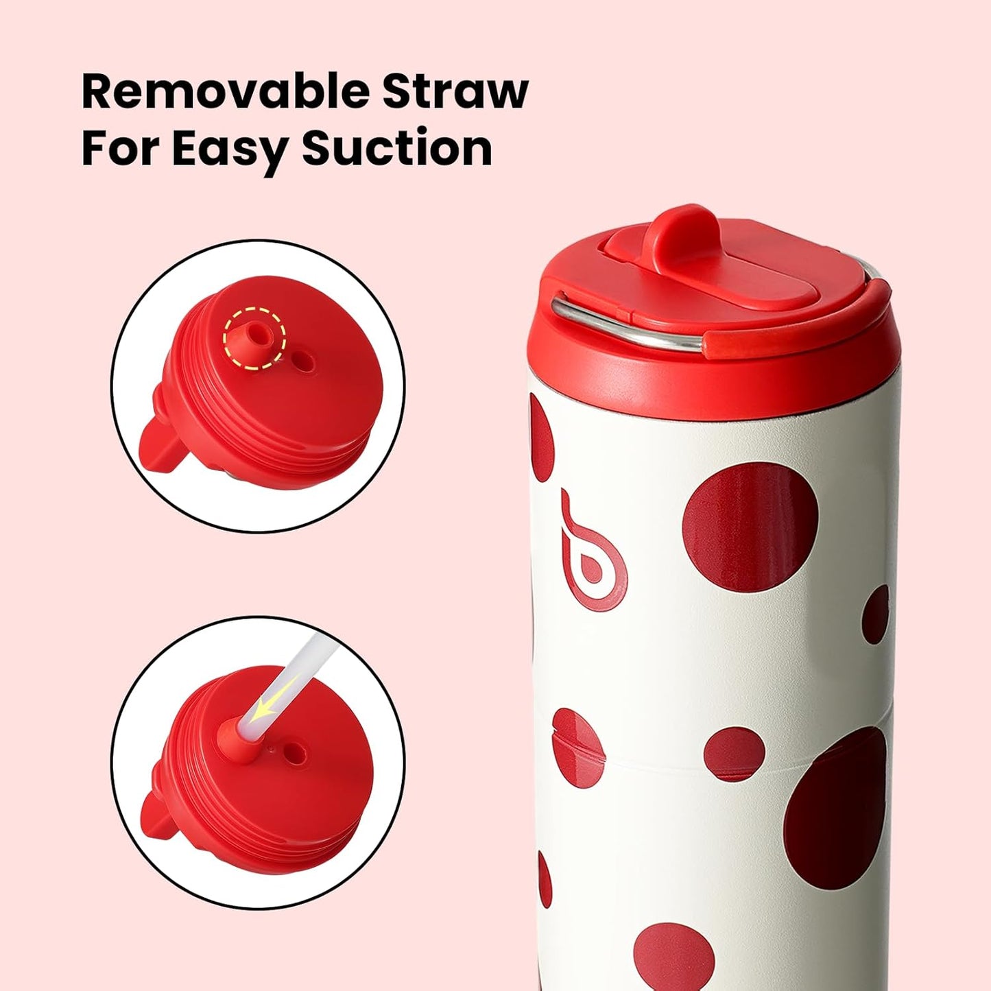 BOTTLE BOTTLE Insulated Water Bottle 24oz with Straw Lid and Handle for Sports Travel Gym Stainless Steel Water Bottles Double-Wall Vacuum Metal Leak Proof BPA-Free