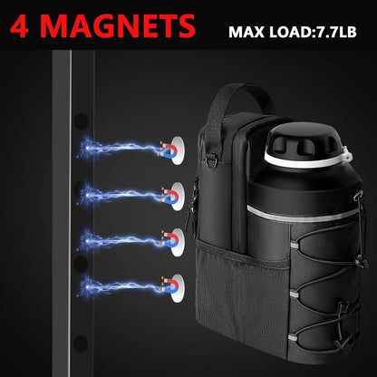 Magnetic Gym Bag for Men and Women, Sling Bottle with Magnetic Attachment, Water Bottle Holder, Gym Pouch, Crossbody Bag for Travel, Work, Sports, Fitness