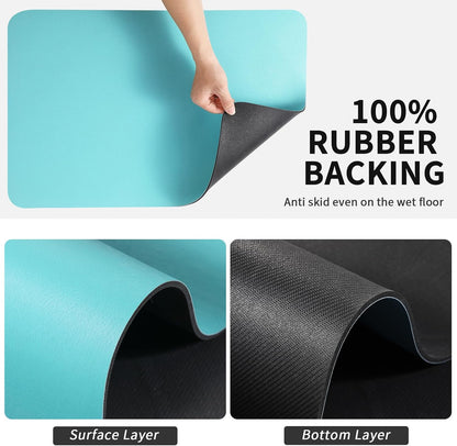HotLive Dish Drying Mat for Kitchen Counter, Heat Resistant Drainer Mats with Non-slip Rubber Backed, Hide Stain Kitchen Super Absorbent Draining Mat, Easy to Clean Dish Rack Pad, Dark Grey 16"x18"