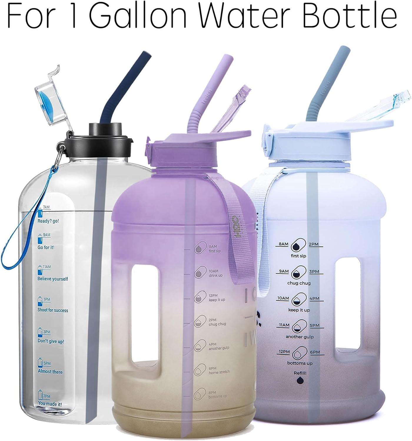 Pastel Color 14” Extra Long Silicone Replacement Straw for 40 oz Stanley Cup, Reusable Flexible Tall Giant Big Drinking Straw for Quencher Tumbler,1Gallon/64 oz Water Bottle,Hydro Jug-6 pack