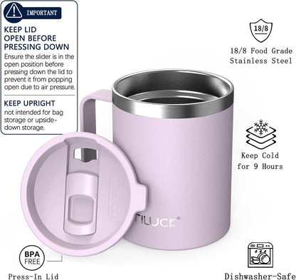 TILUCK 20 oz Insulated Tumbler with BPA-Free Lid, Stainless Steel Vacuum Travel Coffee Mug, Double Wall Coffee Tumbler（20oz，Matte DarkBlue）