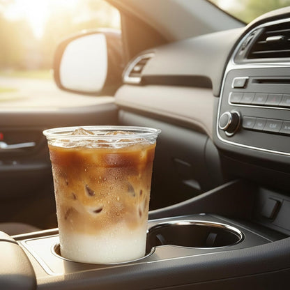 16 OZ Plastic Cups with Lids and Straws, 25 Clear Disposable Coffee Cups With Lids 16 OZ Disposable Cold Brew Cup for Parfait, Bubble Tea, Smoothies