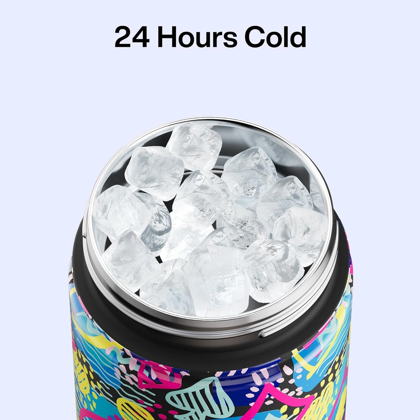 ENCOOL Insulated Water Bottle with Straw Stainless Steel Water Bottle, Leak-Proof, BPA-Free, Double Wall Vacuum Keeps Cold for 24 Hours for Sports, Travel, School (26 oz, Cotton Candy) - Colors A