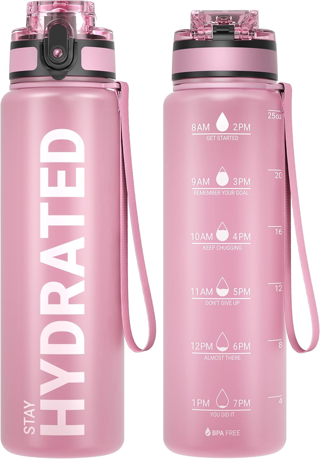 Sahara Sailor Water Bottle 32oz, Durable and Leakproof Water Bottles Motivational with Time Marker, Tritan, BPA Free, Wide Mouth with Easy Clean Brush for Gym, Travel, Home, School, Office (1 Bottle)