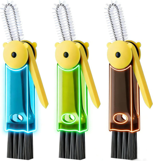 3 in 1 Cup Lid Cleaning Brush, 4PCS Multifunctional Crevice Cleaning Brush for Water Bottle Insulated Cup Tumbler Lid Groove Narrow Space Detail Cleaner Home Kitchen Gadgets