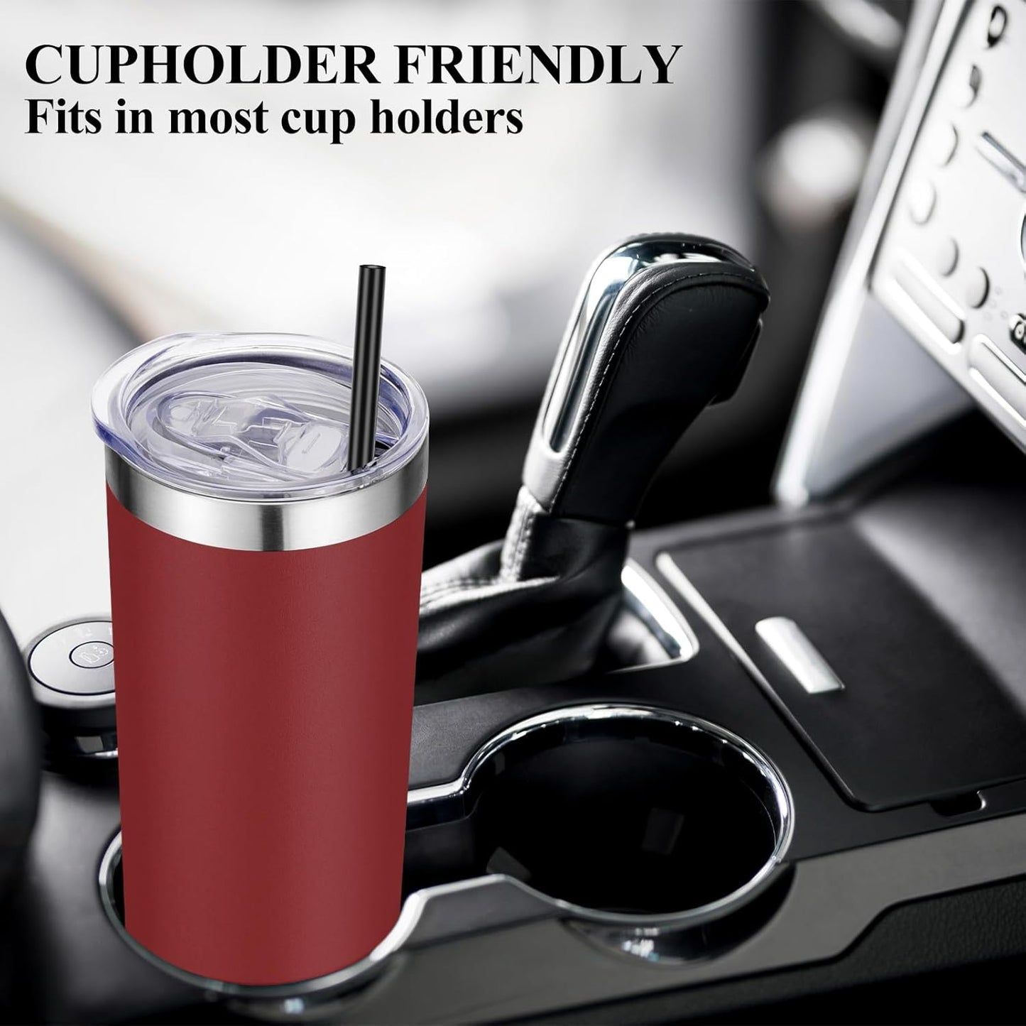VEGOND Stainless Steel Skinny Tumbler, 20 oz Vacuum Insulated Tumbler with Lid and Straw, Double Wall Coffee Cup, Travel Mug for Cold Hot Drinks, Light Pink 1 Pack