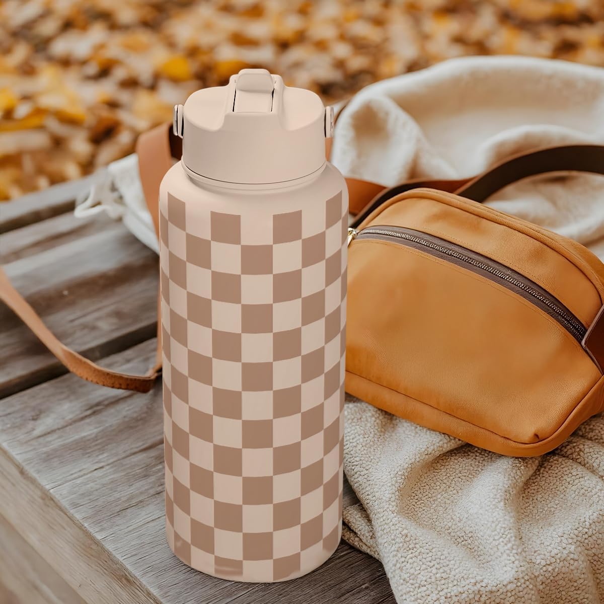 SANDJEST Pickleball Gift for Women, Water Bottle Stainless Steel 32oz with Lid & Straw, Sport Insulated Bottles Gifts for Girls Friends Teens Birthday Christmas