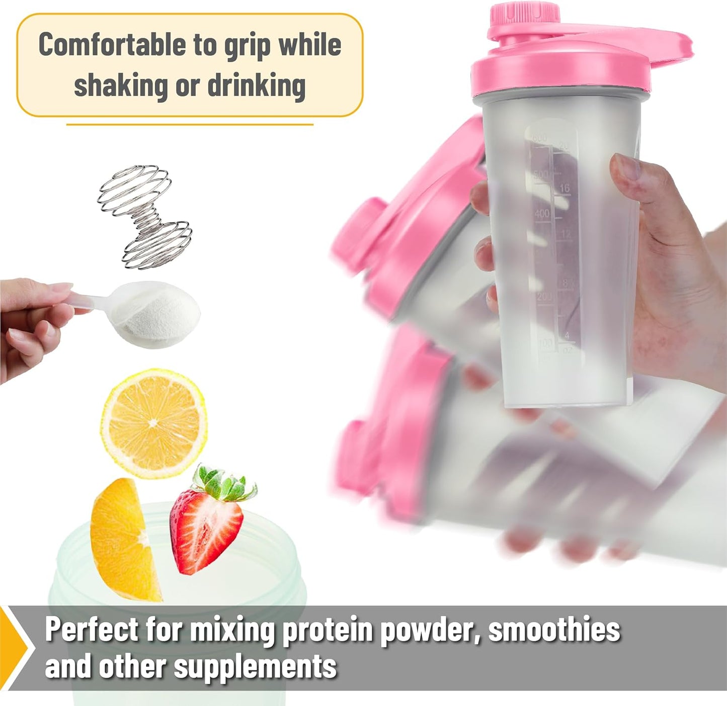Mr. Pen- Shaker Bottles for Protein Mixes with Twist Cap, 28 oz, Protein Shaker Bottle with Wire Whisk Ball, Shaker Cup, Mixer Bottle
