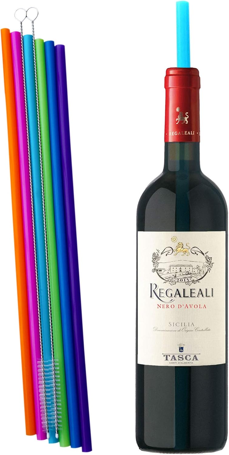 Pastel Color 14” Extra Long Silicone Replacement Straw for 40 oz Stanley Cup, Reusable Flexible Tall Giant Big Drinking Straw for Quencher Tumbler,1Gallon/64 oz Water Bottle,Hydro Jug-6 pack