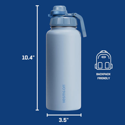 Vesmoon Vessence 24 Oz Stainless Steel Tea Infuser Bottle for Loose Leaf Tea, Water, Herbs, Fruits - Triple Layered Insulated, Leak Proof Bottle with Lid and Clip Handle - 24 Hours Hot/Cold