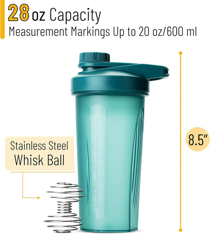 Mr. Pen- Shaker Bottles for Protein Mixes with Twist Cap, 28 oz, Protein Shaker Bottle with Wire Whisk Ball, Shaker Cup, Mixer Bottle