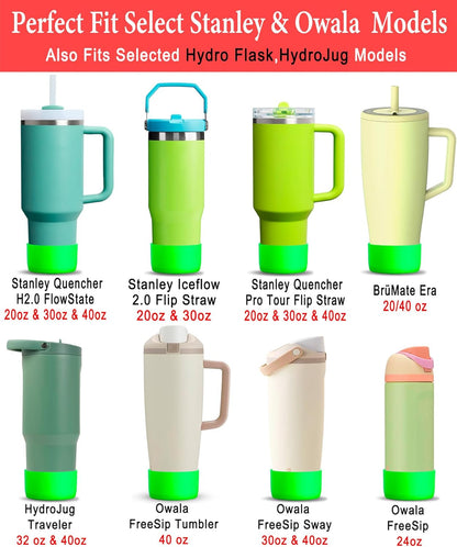 KTKUDY 2Pcs Silicone Boot for Stanley Quencher Tumbler 30 oz 40 oz & IceFlow 20 oz 30 oz & Fit Owala Freesip Water Bottle & Fit Hydro Flask & More - Cup Bottom Accessories Fit Stanley Cup