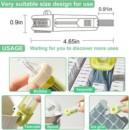 4 in 1 Cup Lid Cleaning Brush - Multifunctional Water Bottle Crevice Cleaning Brush, Portable Cup Lid Brush, Home Kitchen Crevice Brush Tools for Tiny Cup Lid Detail, Bottle Tight Spaces Cup (3 PCS)
