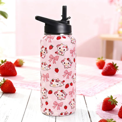 32 oz Pickleball Insulated Water Bottle with Straw - Pickleball Gym Hiking Sports Coffee Mug | Perfect Pickleball Gifts for Women, Pickleball Decor Accessories