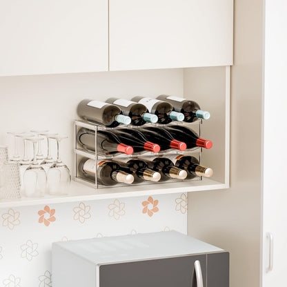 Yieach Larger Compartments Stackable Water Bottle Organizer for 40 oz Stanley Cup Holder,Yeti and Other Tumbler Organizer,3 Tier Wine Rack and Waterbottle Storage Rack for Kitchen Cabinets,Countertop