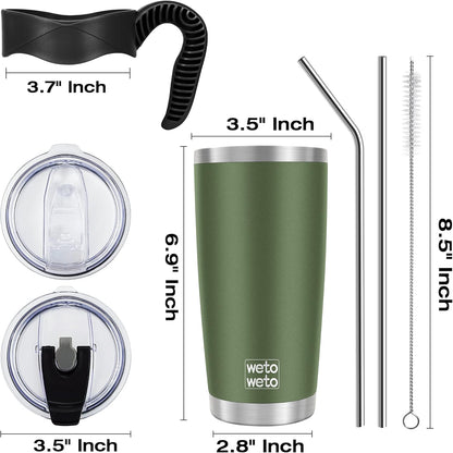 WETOWETO 20oz Tumbler, Stainless Steel Vacuum Insulated Coffee Travel Mug, Double Wall Powder Coated Insulated Coffee Mug Travel Mug with Lid Thermal Cup for Outdoor (Navy Blue, 1 Pack)