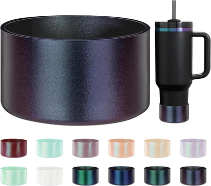 Glossy Gradient Silicone Boot, Compatible with Stanley H2.0 20-40oz & IceFlow 20-30oz, Chameleon Metallic Shimmer Cup Sleeve Protector for Hydroflask and Bottle Bottom with 2.8-3in