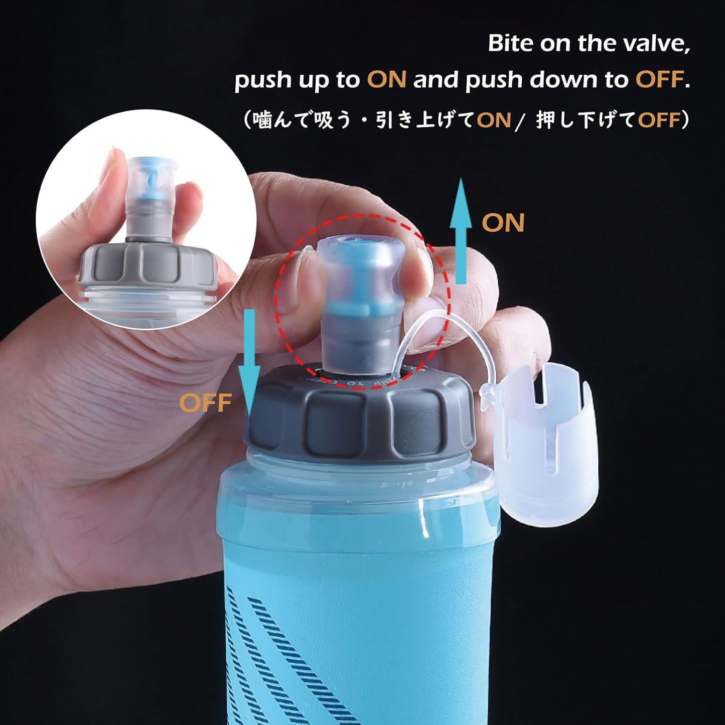 TRIWONDER Handheld Water Bottle for Running, Quick Grip Chill 17 oz Handheld Soft Water Bottle with Hand Strap Hydration Pack, BPA Sport Soft Flask (Blue)