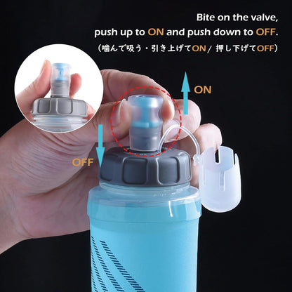 TRIWONDER Handheld Water Bottle for Running, Quick Grip Chill 17 oz Handheld Soft Water Bottle with Hand Strap Hydration Pack, BPA Sport Soft Flask (Blue)
