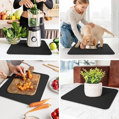 WISELIFE Dish Drying Mat Super Absorbent Drying Mat Large Dish Drying Mats for Kitchen Counter Easy Clean Dish Mat Kitchen Drying Mat15"x 18" Stylish Grey