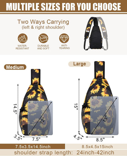Pritent Crossbody Bags for Women Men Trendy Sling Bag Backpack Casual Chest Bag with Convertible Shoulder Strap