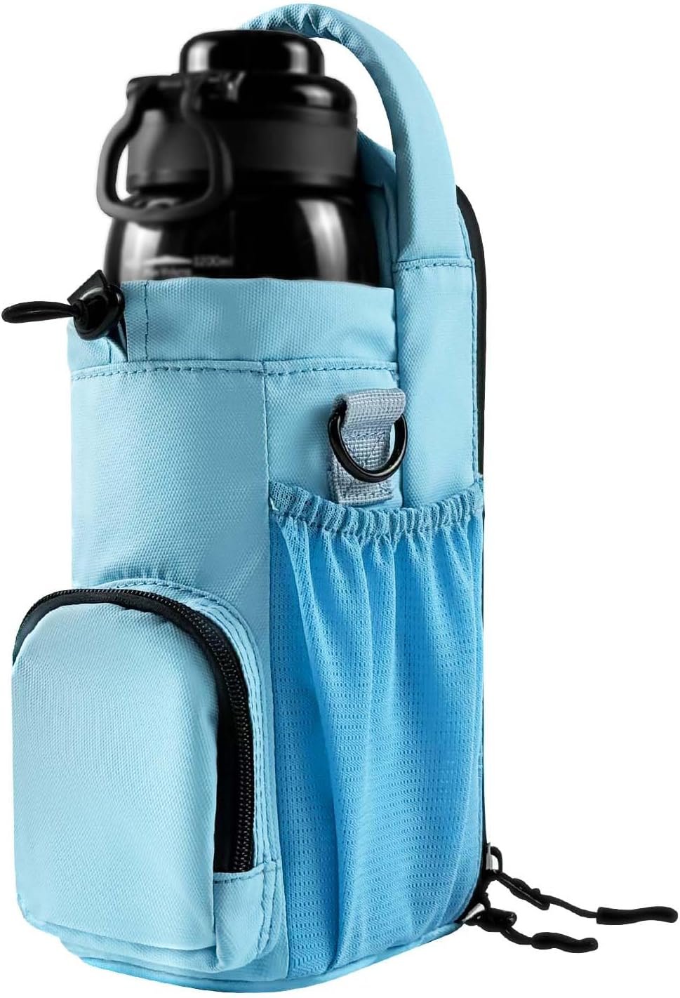 JACZZO Magnetic Gym Bag for Men and Women, Magnetic Water Bottle Holder for Gym, Small Gym Bag, Gym Gifts for Women and Men (Black, <40 OZ)