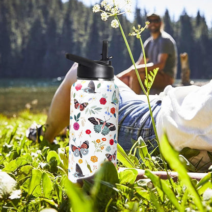 32 oz Pickleball Insulated Water Bottle with Straw - Pickleball Gym Hiking Sports Coffee Mug | Perfect Pickleball Gifts for Women, Pickleball Decor Accessories