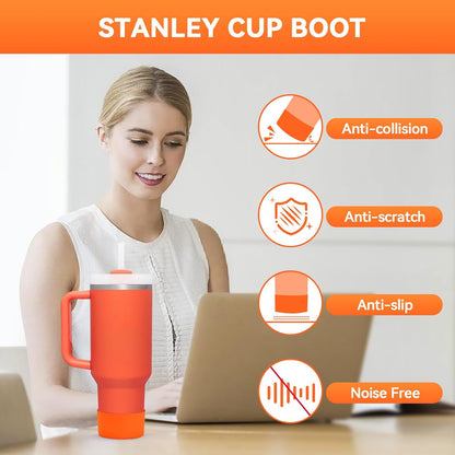 PICcircuit 2PCS for Stanley Boot, Silicone Bottom for Quencher Adventure 40oz 30oz IceFlow 20oz 30oz Bottle&for Hydroflask Tumbler 12-24oz for Stanley Cup Accessories Avoid Scratches&Noise