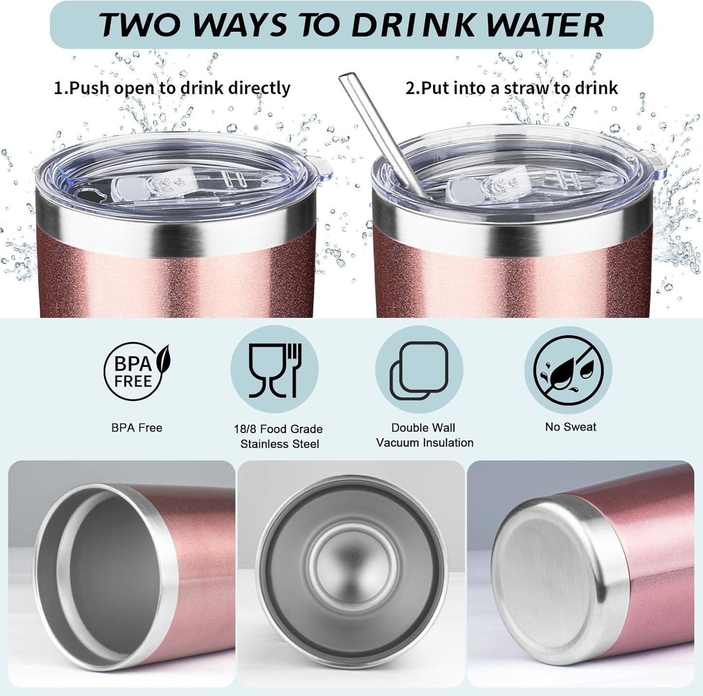20oz Tumbler with Straw and Brush, Stainless Steel Vacuum Insulated tumbler, Double Wall Insulated Coffee Tumbler for Outdoor, Home, Travel,Office (Buff,1pcs)