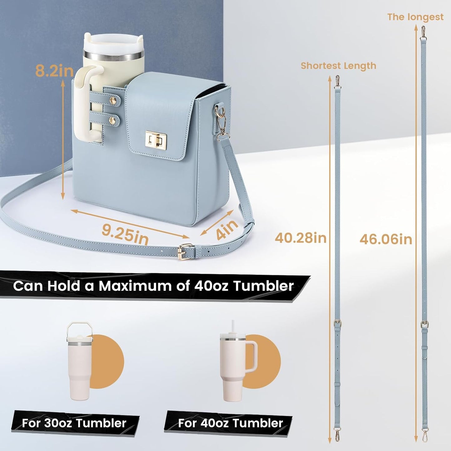 Outdoor Portable Crossbody Water Cup Purse Bag Water Bottle Carrier Bag with Phone Pocket Tumbler Carrier with Strap