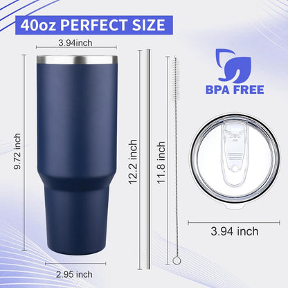 20oz Tumbler with Lid and Straw Double Wall Powder Coated Vacuum Insulated Coffee Tumbler Stainless Steel Insulated Travel Coffee Mug Spill-Proof Thermal Cup for Hot and Cold Beverage,Black