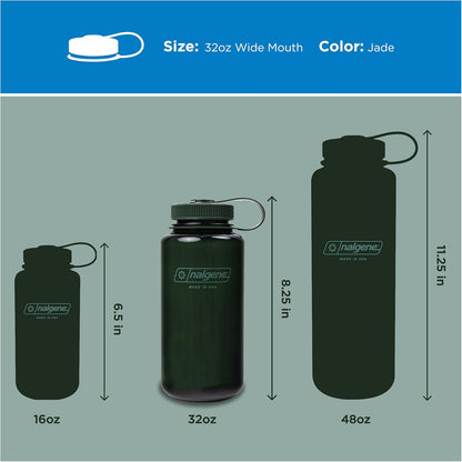 Nalgene 32 oz Wide Mouth Water Bottle | BPA-Free, Durable & Leak Proof, Lightweight Bottle for Hiking & Gym, Work & Travel