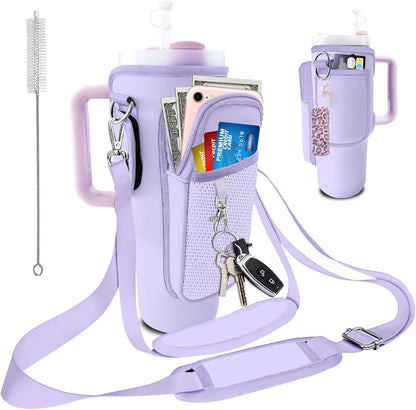 Stanley Carrier Bag for Stanley 40oz/30ozTumbler with Phone with 2 Adjustable Strap,3 Pockets Bottle Stanley Cup Carrier Bag & Case,Accessories for Hiking Travelling