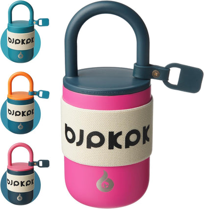 BJPKPK 13oz Insulated Stainless Steel Loop Tumbler With Lid And Handle Travel Coffee Mug Thermal Cup,Latte