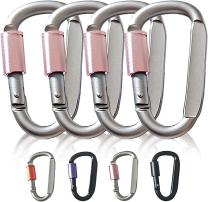 Paracord Keychain/Carabiner Clip - Jaymokes D Ring Metal Hook for Water Bottle, Key, Backpacks and More