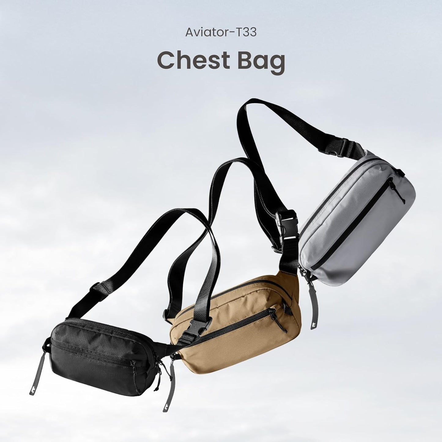tomtoc 3.5L Sling Bag with RFID Blocking, Crossbody Bag Chest Shoulder Pack for Men and Women, Water-resistant Lightweight Casual Waist Fanny Pack for Travel/Daily Use