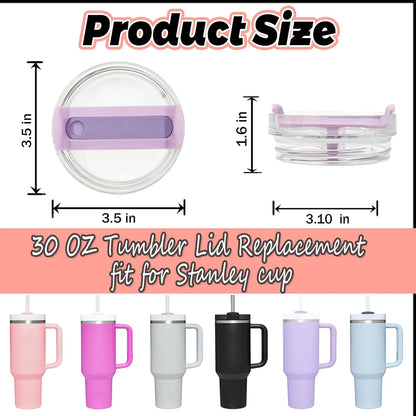 40 OZ Tumbler Lid Replacement Compatible for Stanley Quencher H2.0, 1 Pack BPA Free Clear Lid Replacement for Stanley Cup Accessories(Clear-White)
