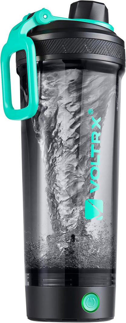 VOLTRX Electric Protein Shaker Bottle - USB Rechargeable Mixer Cup for Shakes and Meal Replacements, BPA-Free Tritan, 20oz