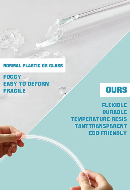 Doboli 6 Pack Reusable Drinking Long Straws with Silicone Tips,Compatible with Stanley 40 oz 30 oz Cup Tumbler,6 Clear Plastic Straws, 6 Silicone Tips, 2 Straw Cleaning Brush