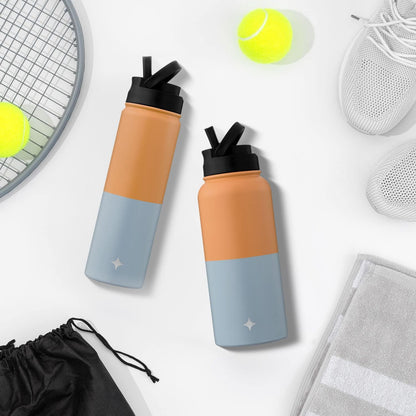 JoyJolt Triple Insulated Water Bottle with Straw Lid AND Flip Lid! 22oz Water Bottle, 12 Hour Hot/Cold Vacuum Insulated Stainless Steel Water Bottle. BPA-Free Leakproof Water Bottles - Thermos Bottle