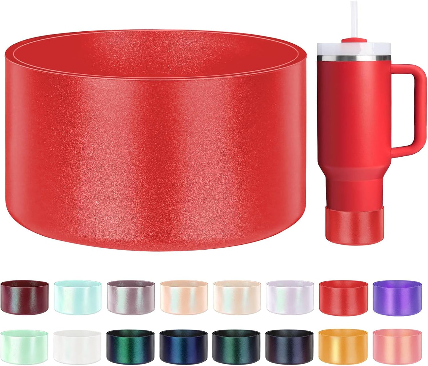 Glossy Gradient Silicone Boot, Compatible with Stanley H2.0 20-40oz & IceFlow 20-30oz, Chameleon Metallic Shimmer Cup Sleeve Protector for Hydroflask and Bottle Bottom with 2.8-3in