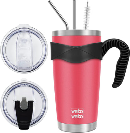 WETOWETO 20oz Tumbler, Stainless Steel Vacuum Insulated Coffee Travel Mug, Double Wall Powder Coated Insulated Coffee Mug Travel Mug with Lid Thermal Cup for Outdoor (Navy Blue, 1 Pack)